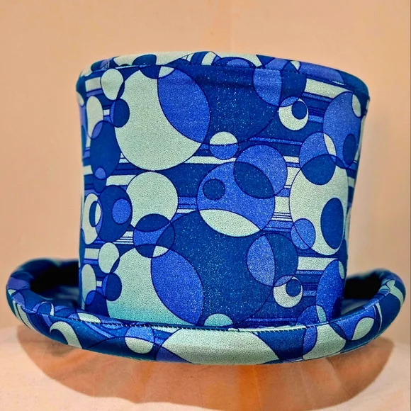 Psychedelic Blue Top Hat from New York Hat Co Royal Blue Top Hat | Mad Hatter Hat | Steampunk Hat  main image 3